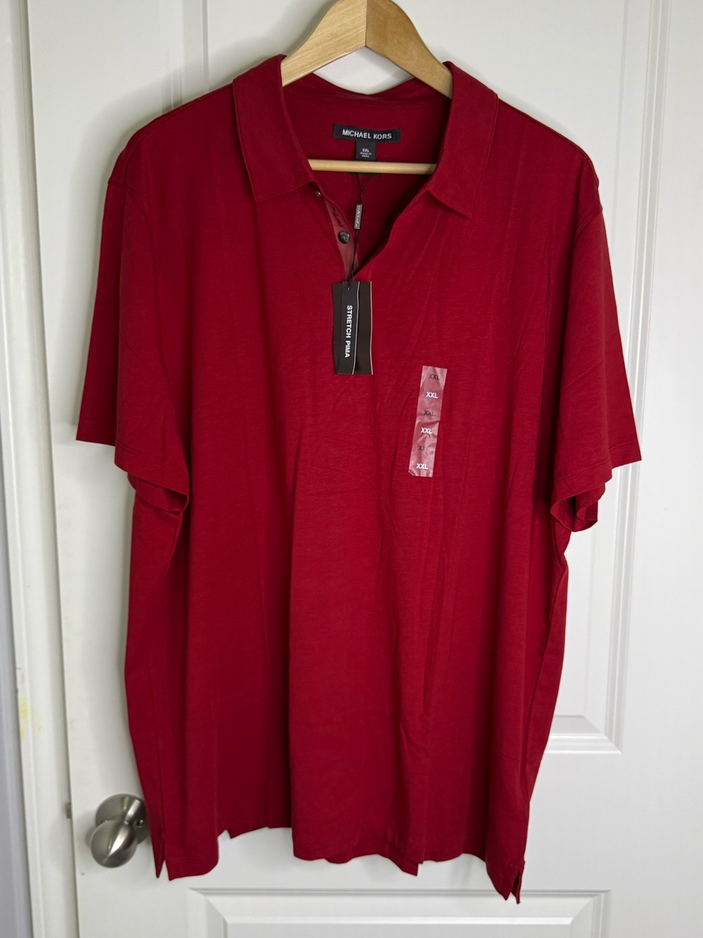 Red Michael Kors stretch Pima cotton short-sleeve polo shirt XXL